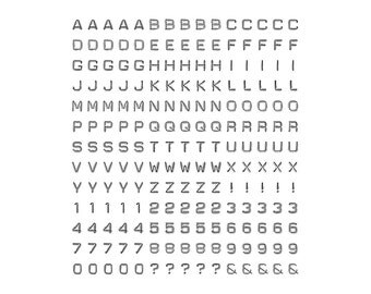 WHITE ALPHABET STICKERS - Dymo Alphabet Stickers 195 Shapes (11.1cm x 12.7cm)