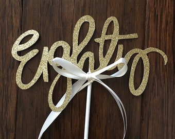 80th Birthday Cake Topper, 80th Cake Topper, 80th Birthday Cake Topper, Eighty Birthday, Gold Cake Topper #1009
