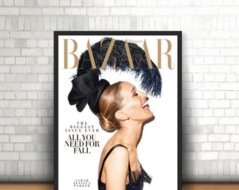 Bazaar Cover Fashion wall Art, Sarah Jessica Parker, Fashion Poster Digital Download, Printable Art, Fashion Print, Chic Art Printable *227*