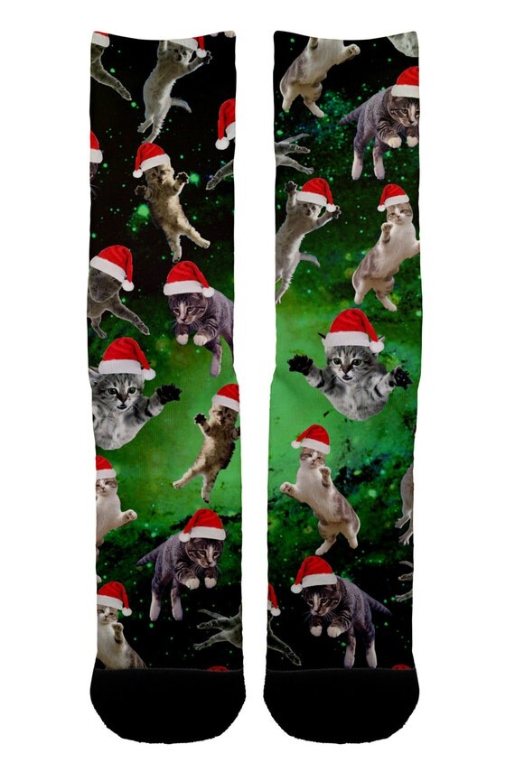 Christmas Cat socks Meowy Christmas Cat socks Cat lover