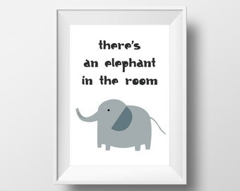 Elephant poster, Elephant print, instant download, printable, nursery art, nursery prints, gender neutral, animal poster, quote