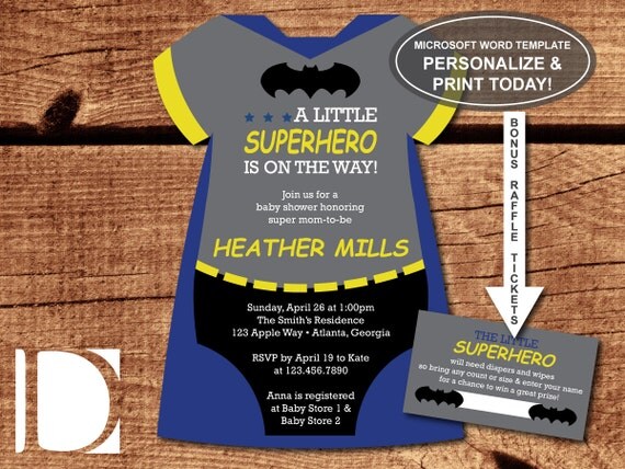 Batman Baby Shower Invitation Templates 4