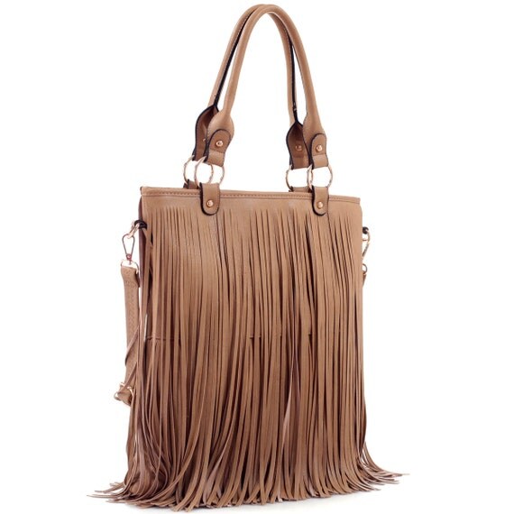 Fringed Black Crossbody Bag/Mesager by sewsassybootique on Etsy