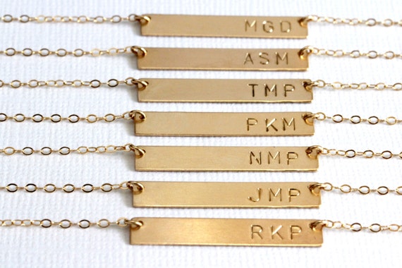 personalized gold monogram necklace