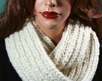 Infinity Scarf - Knit Infinity Scarf - Wool Scarf- Knit Cowl - Hand Knit - Hand Knit Scarf