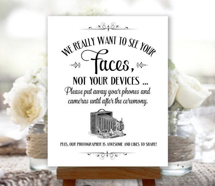 unplugged wedding sign printable