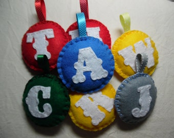 Initial Keyring, Felt Keyring, Personalised Keyring, Felt Bag Charm, Initial Bag Charm, Personalised Bag Charm, Rainbow, Childrens Keyring