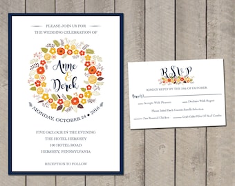 Rustic Fall Wedding Invitation