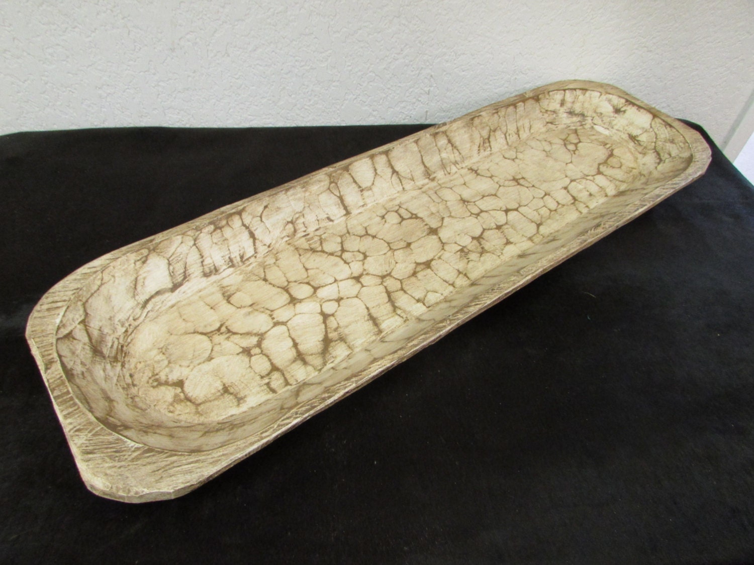 Extra Long Rustic Wooden Dough Bowl 1Batea
