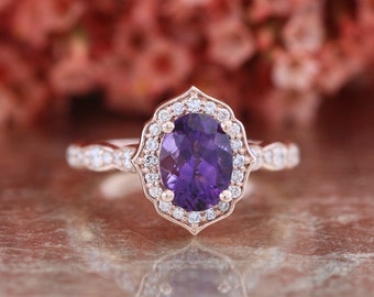 14k Rose Gold Vintage Floral Morganite Engagement Ring Scalloped ...