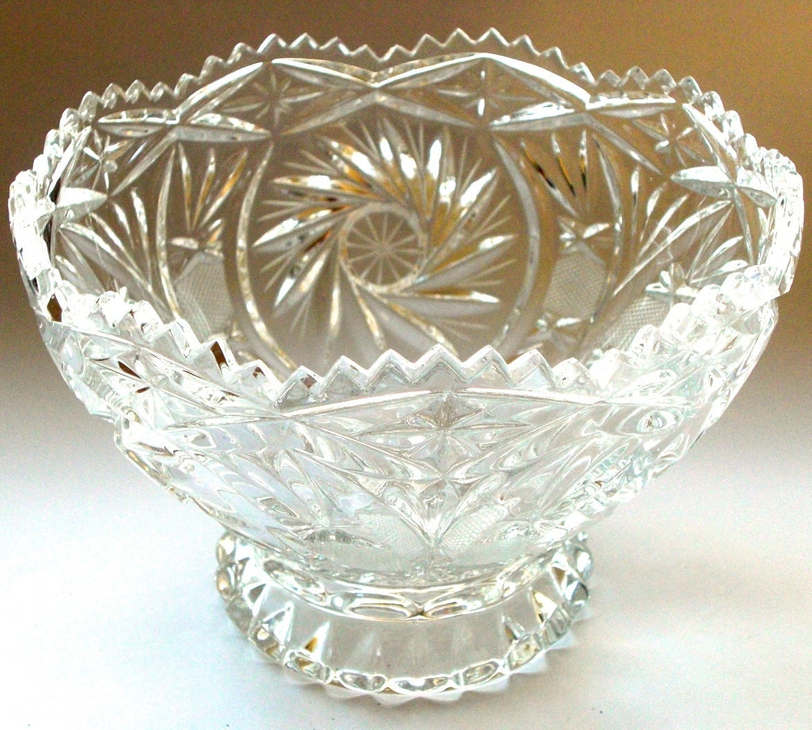 Polish Lead Crystal Footed Fruit Bowl