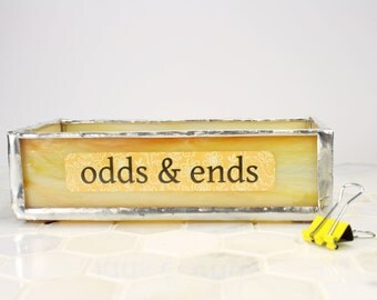 Custom Glass Desk Tray, Desk Organizer Box, Office Accessory, Word Play Office Decor, Desk Accessory, Paper Clip Holder, Desk Organization