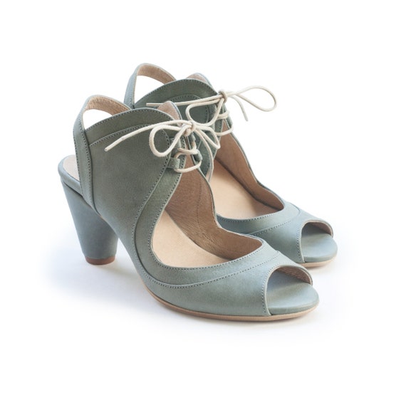 sage green flat sandals