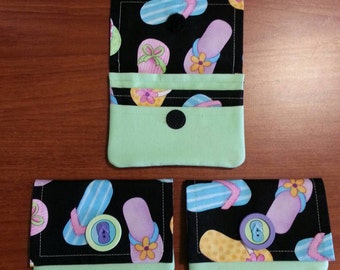 Flip Flop Fabric Credit Card Wallet