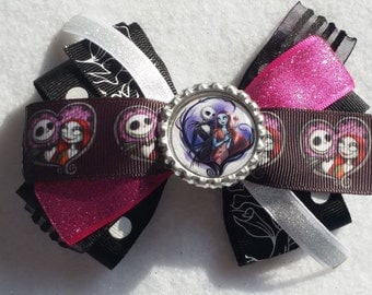 Jack N' Sally hair Bow (bow 2) Nightmare Before Christmas, party favor, RTS