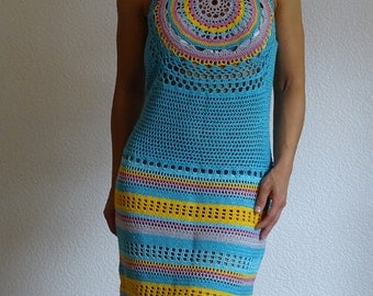 crochet dress, lace dress, festival dress, boho dress, summer dress, knit dress, cotton dress, african dress, beach dress, ready to ship