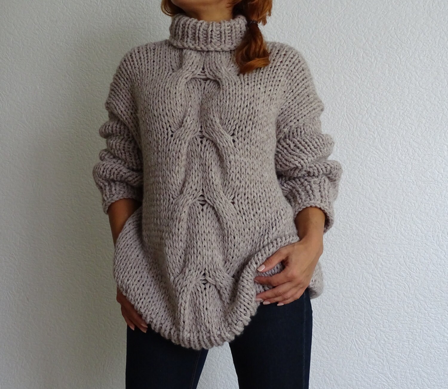 bulky sweater slouchy sweater loose knit sweater knit