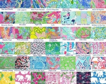 Lilly Pulitzer Fabric 9" by 9" Squares - 60 prints available