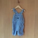 Vintage OSH KOSH Overall Shorts, Blue Engineer Striped, 4T