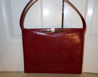 vintage faux snakeskin satchel