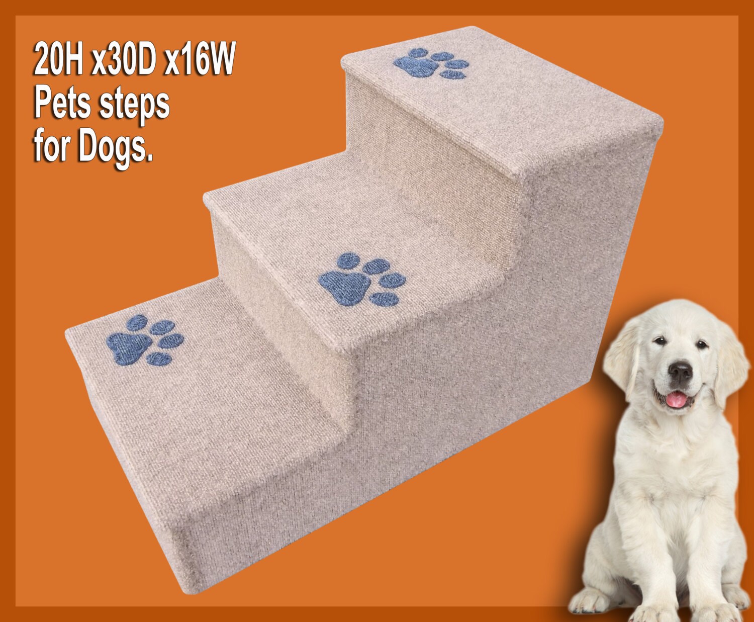 Pet steps 20H x 30D x 16W 3 steps for Dogs or Cats.