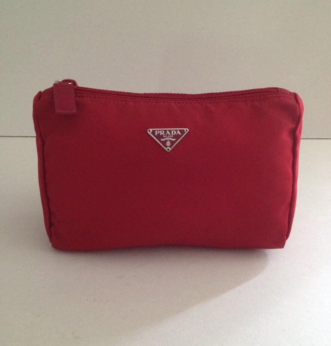 Vintage PRADA Cosmetics Case Bag Pouch Cherry Vela Nylon
