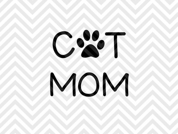 Cat Mom SVG and DXF Cut File PDF Vector by KristinAmandaDesigns