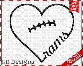 Rams Football SVG DXF EPS Cutting Machine Files Silhouette Cameo Cricut Football Vinyl Cut File Football Vector svg file