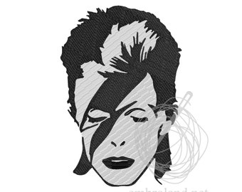 David Bowie - Machine Embroidery Design - Instant Download - Five sizes