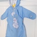 6 months: Appliquéd Baby Snowsuit, Blue Polka Dot Bunting with Bear Appliqué, by Mothercare