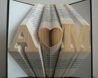 Folded Book Art - Anniversary Gift - 1st Wedding Anniversary -Gift for Him - Gift for Her - Wedding Present - Personalized Gift