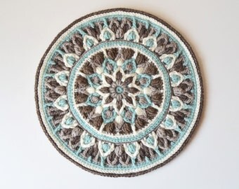 Crochet Mandala Potholder PATTERN - overlay crochet PDF - table decoration - Instant download
