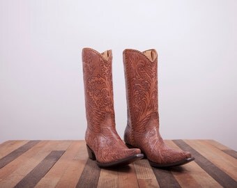 Womens boots -Leather boots -Cowboy Boots -Womens cowboy boots -Leather Cowboy Boots -Handmade Boots Shoes -Brown leather boots -Brown boots