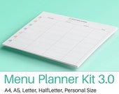 printable half size meal planner