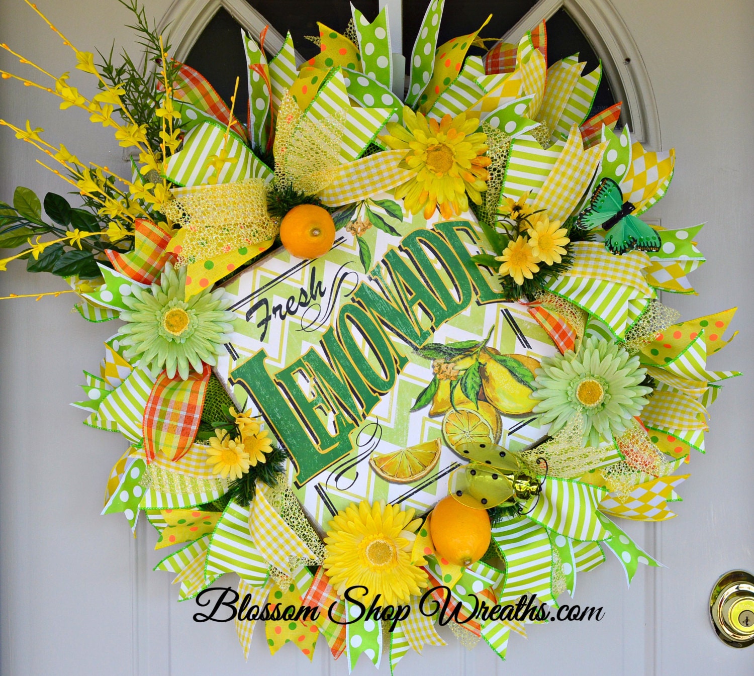 WREATH SALE Deco Mesh Wreath Lemonade Wreath by
