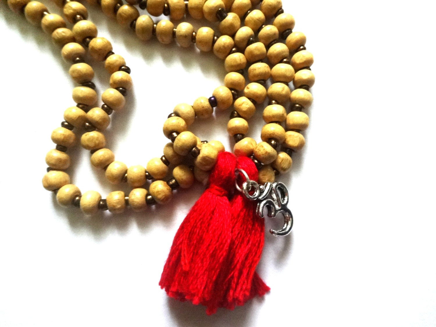 Wooden Beads Yoga Mala Hindu Mala Wooden Yoga Mala Om