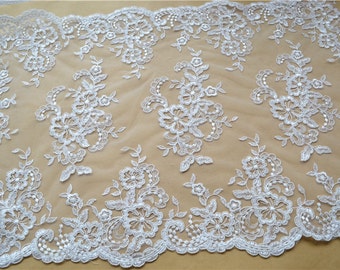Lace FabricTimbo Embroidered Lace FabricGuipure Lace by LaceNTrim
