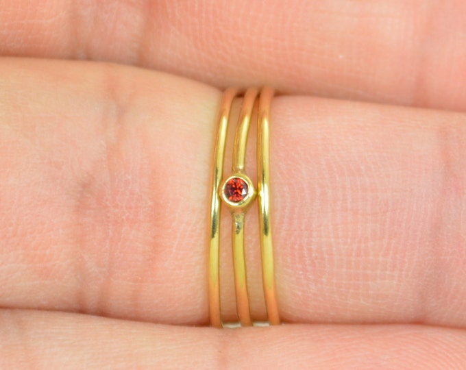 Tiny Garnet Ring, Gold Filled Garnet Ring, Garnet Stacking Ring, Garnet Mothers Ring, January Birthstone, Garnet Rings, Tiny Ring,