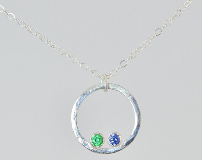 Sterling Silver Sapphire Necklace, Mothers Necklace, Mom Necklace, September Birthstone Necklace, Sapphire Necklace, Mother's Necklace