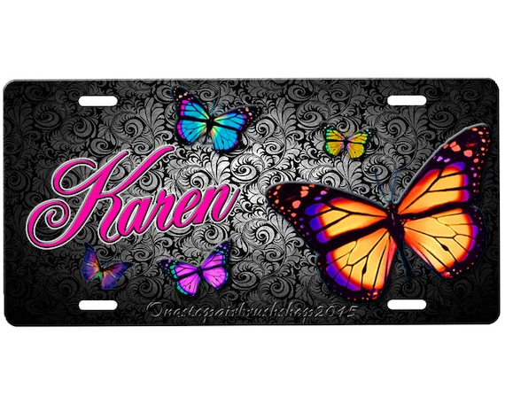 Butterfly License Plate by Onestopairbrushshop on Etsy