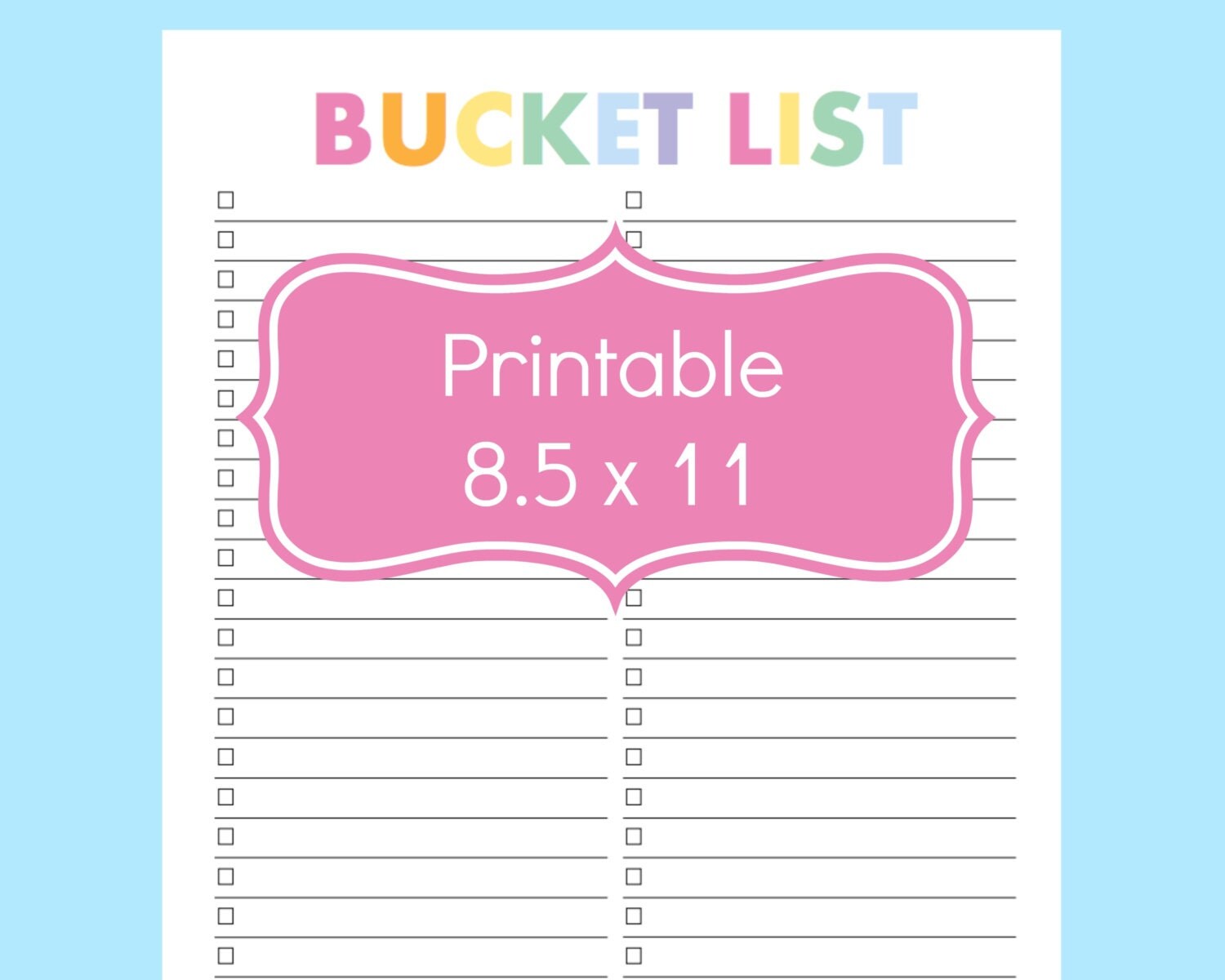 <strong>Summer Bucket List Free Printable</strong> - Reasons To Skip The ... Bucket list templates printable free