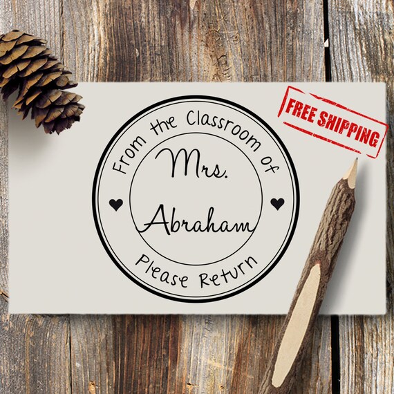 Teacher Stamp Self Inking Stamp Wooden Handle Stamp Custom