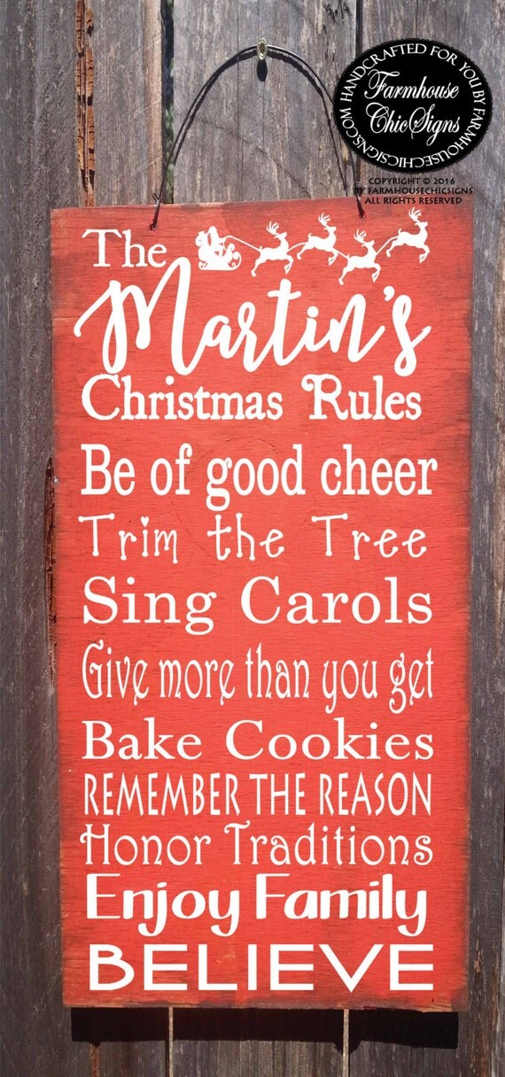 Christmas decoration, Christmas sign, Christmas decor, personalized Christmas sign, personalized Christmas decor, Christmas rules sign, 249