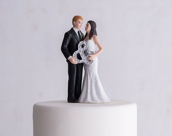 Personalized Wedding Cake Topper - Wedding Couple - Modern Wedding Cake Topper - Weddings - Cake Topper - Modern Bride and Groom Cake Topper