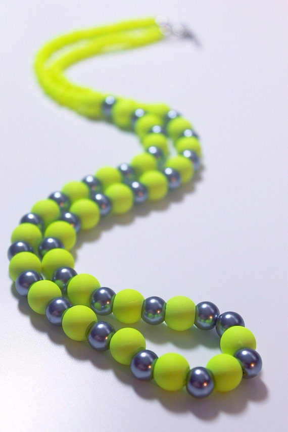 bright bead necklace neon necklace womens jewellery