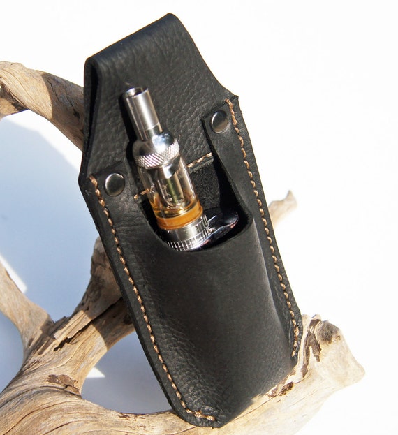 Leather ECig Belt holster Belt Pouch Hand by CrawdadLeather
