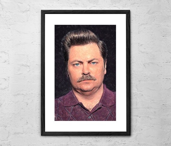 Ron Swanson Painting Ron Swanson Poster By Taylansoyturkfineart