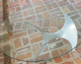 Aluminum and Glass Propeller Coffee Table by Knut Hesterberg