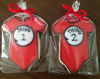 Thing 1 & Thing 2 Baby Shower Cookies - perfect party cookies!