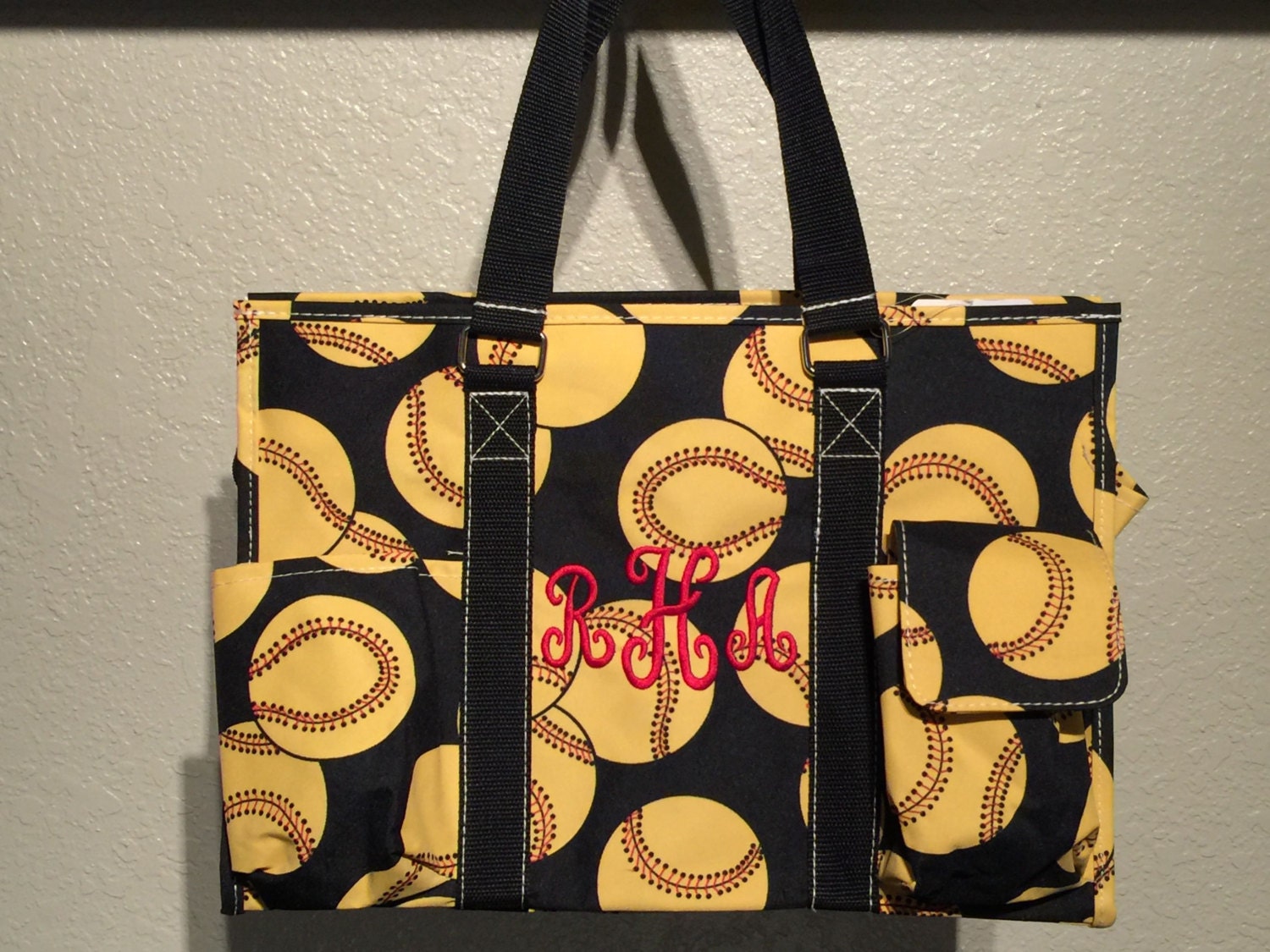Softball Print Medium Size Utility Tote Bag